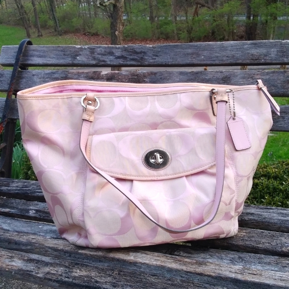 Large Pink Coach Tote